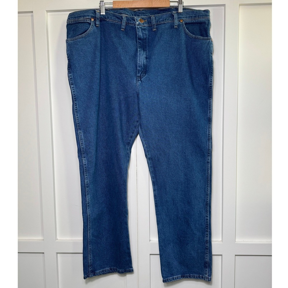 Wrangler Mens Cowboy Cut‎ Stretch Regular Fit Jeans Blue 947STR 48x32 NWT